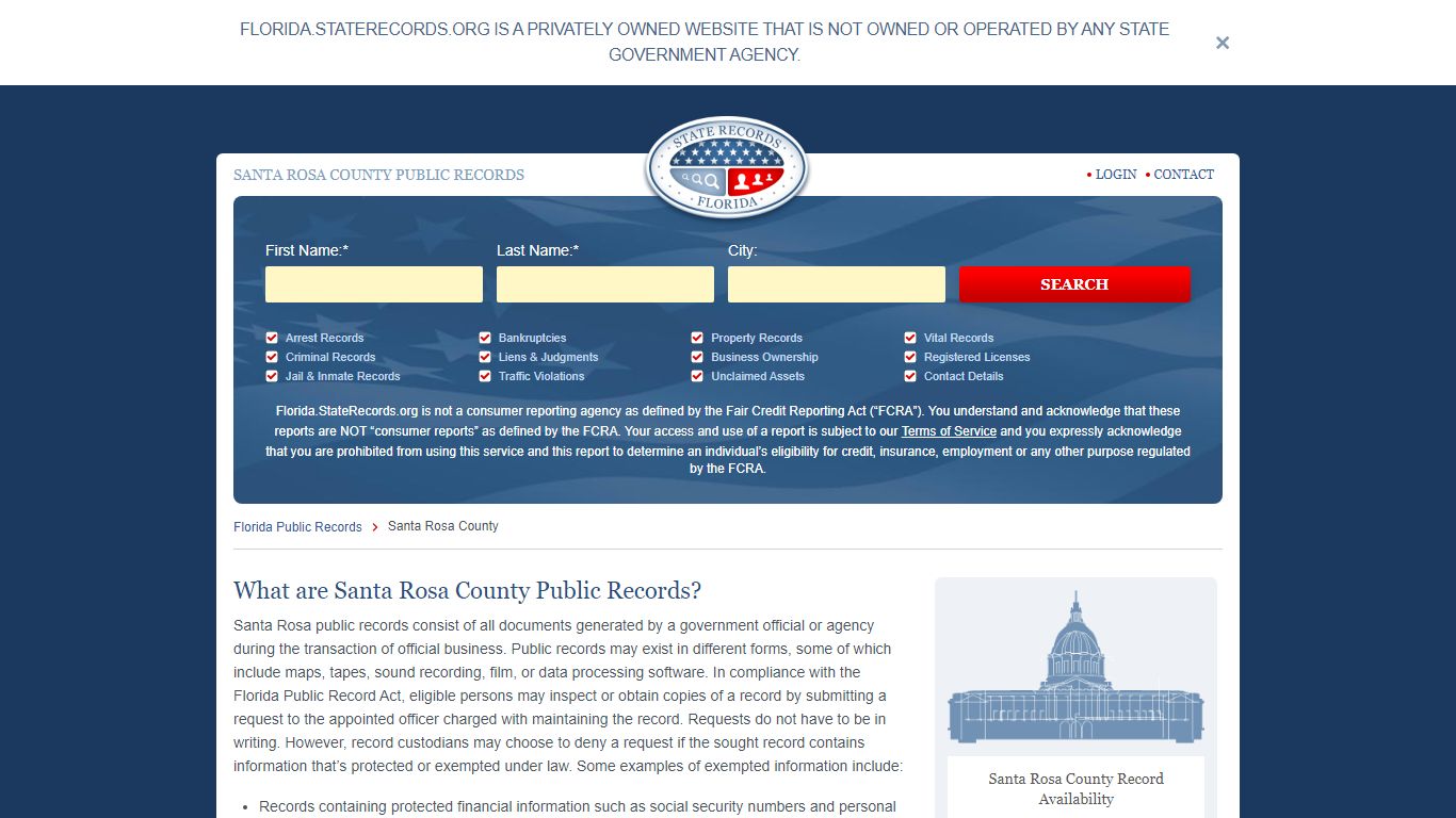 SANTA ROSA COUNTY PUBLIC RECORDS - Florida State Records