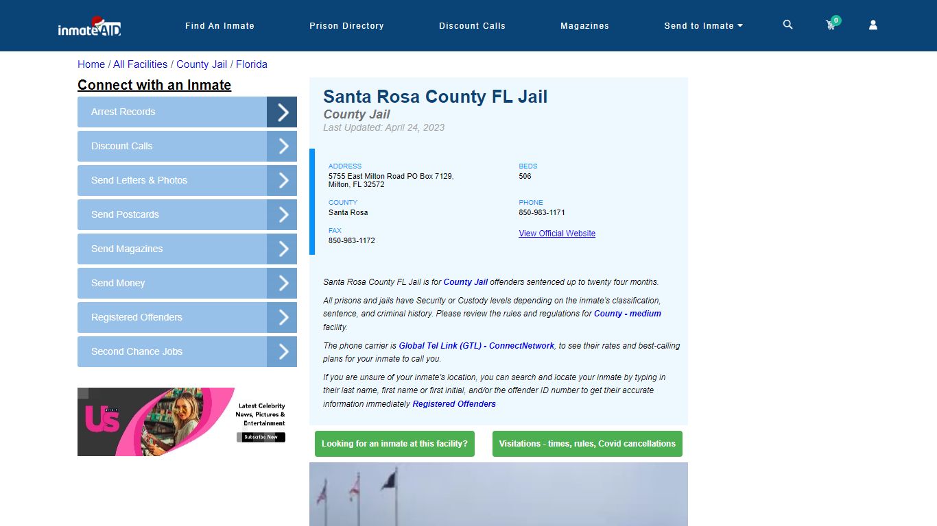 Santa Rosa County FL Jail - Inmate Locator - Milton, FL